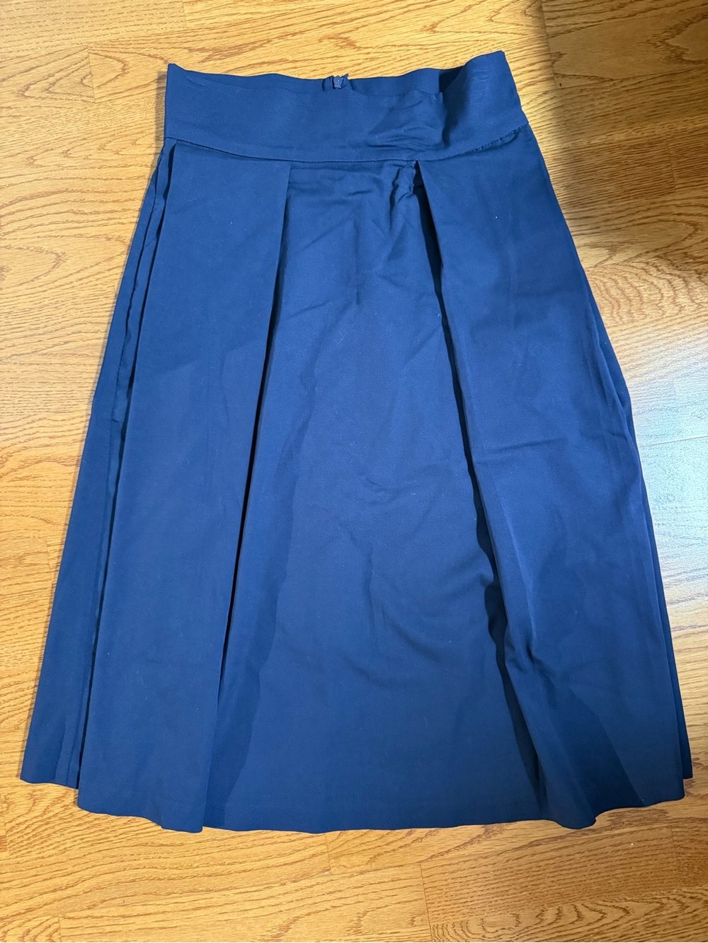 Harlowe & Graham Deep Navy A-Line Pleated Skirt